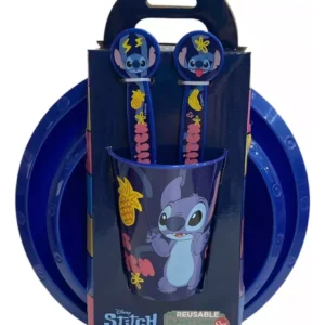 set de plato y cubierto stitch