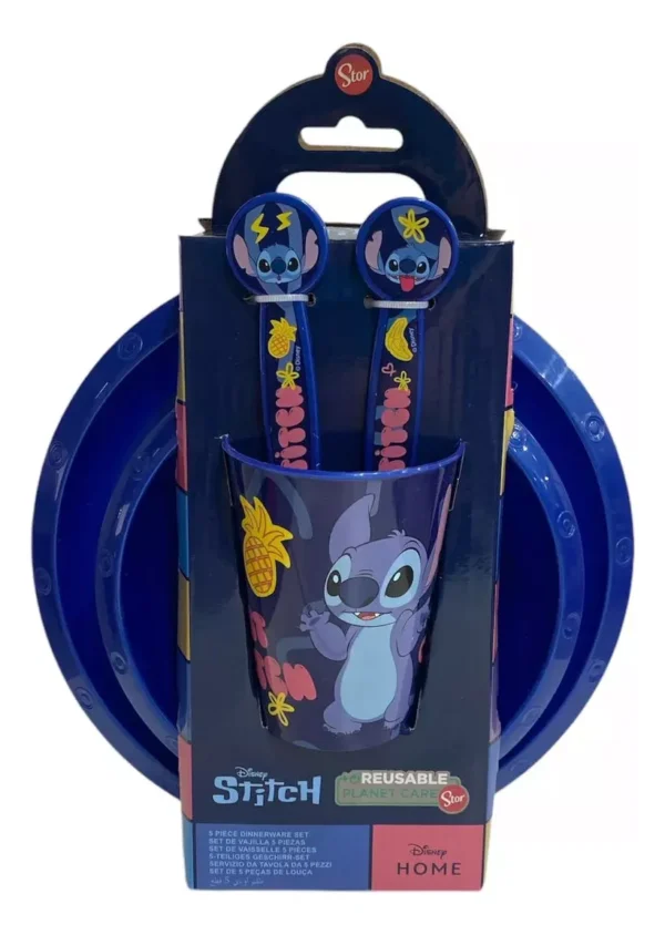 set de plato y cubierto stitch