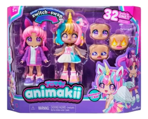 muñeca animakki unicorn + bat