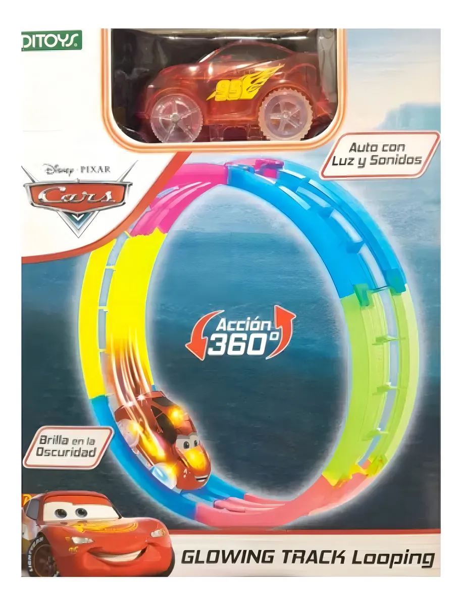 cars glowing track looping