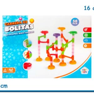 carrera de bolitas 58 piezas kids club
